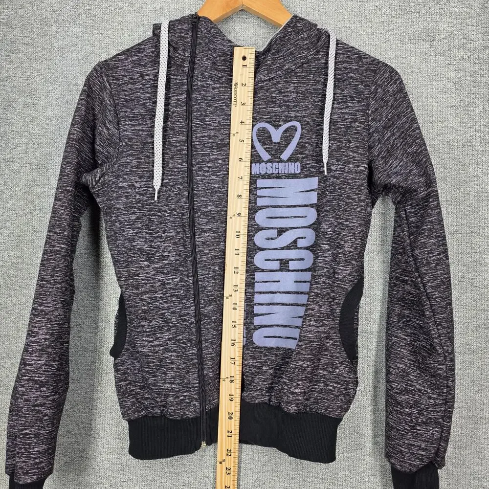 YOUTH ZIP-UP HOODIE – PARODY GRAPHIC – ASYMMETRICAL ZIP – SIZE 46 (6-7Y) – CLEAN